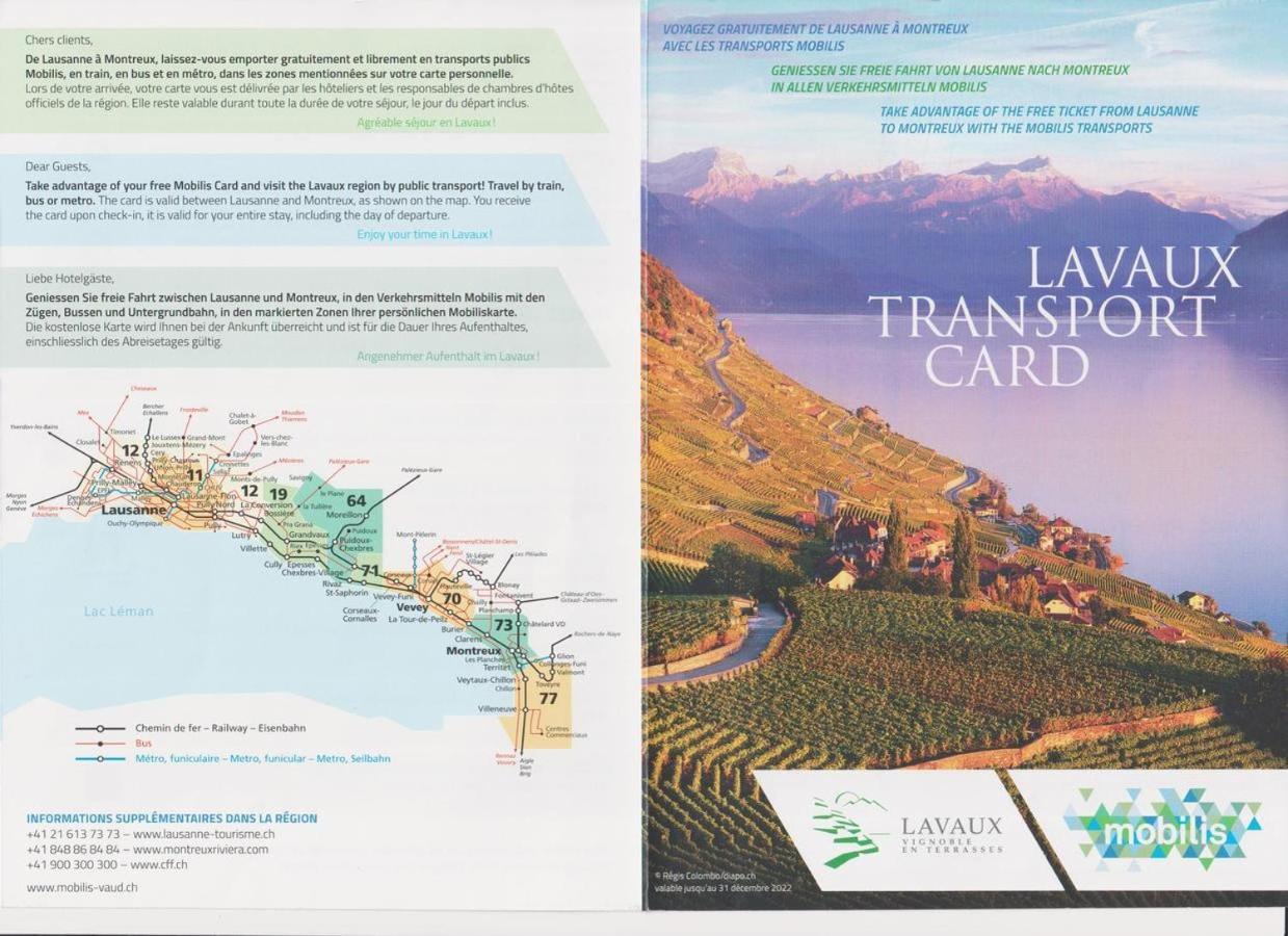 "Les Echalas" Appartement Independant Avec Cuisine En Lavaux Unesco Chexbres Bagian luar foto